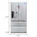 LG LMXS27626S 26.7 cu. ft. French Door Refrigerator in Stainless Steel